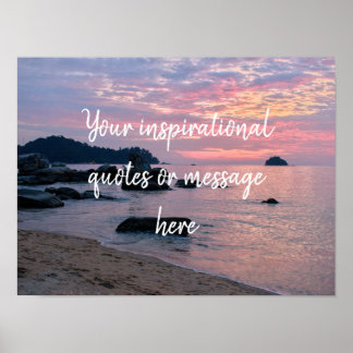 Orangensonnenuntergang - individuelles Anführungsp Poster