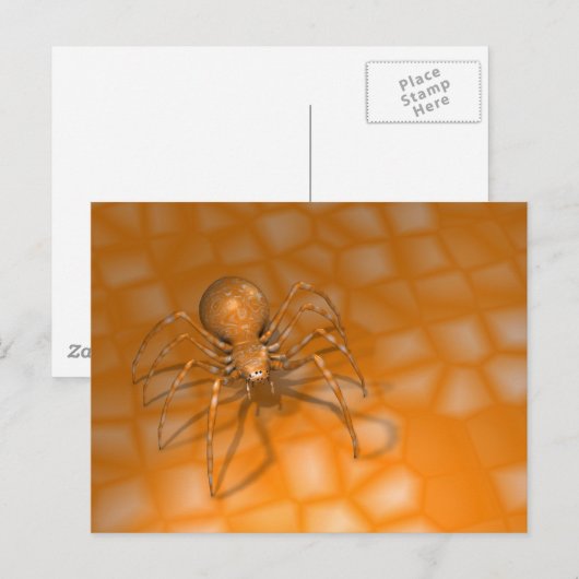 Orangenspinne Postkarte (Vorne/Hinten)