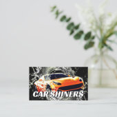 Orangensportwagen Visitenkarte (Stehend Vorderseite)