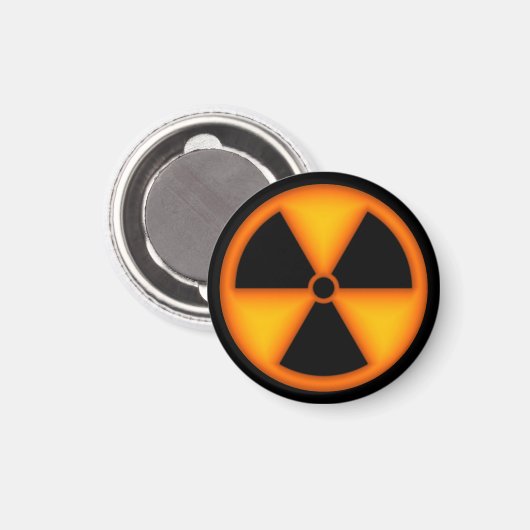 Orangenstrahlungssymbol Magnet (Vorderseite/Rückseite)