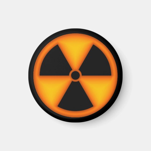 Orangenstrahlungssymbol Magnet (Vorne)