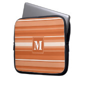 Orangenstreifen Laptopschutzhülle (Vorderseite Links)