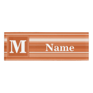 Orangenstreifen Namenschild