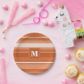 Orangenstreifen Pappteller (Party)