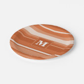 Orangenstreifen Pappteller (Schrägansicht)