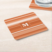 Orangenstreifen Rechteckiger Pappuntersetzer (angewinkelt)