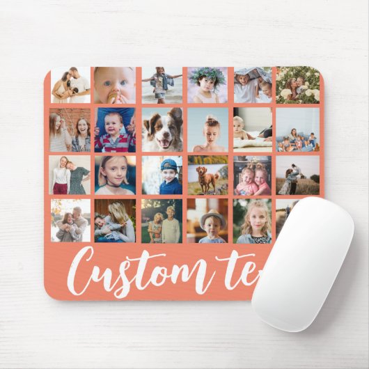 Orangentext mit einfachem Foto-Raster Mousepad (Mit Mouse)