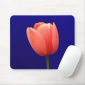Orangentuppin-Blume mit blauem Hintergrund Mousepad (Mit Mouse)