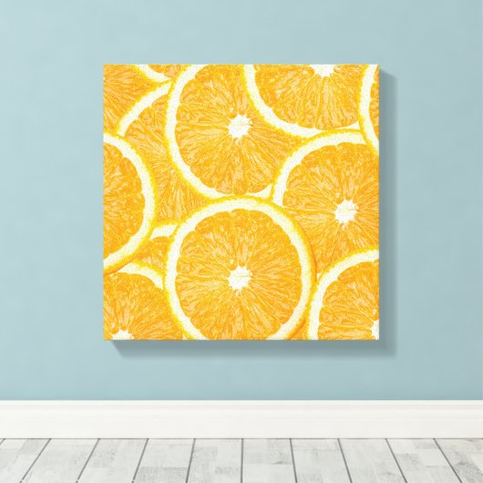 Orangenumhüllter Leinwand (Insitu (Holzboden))