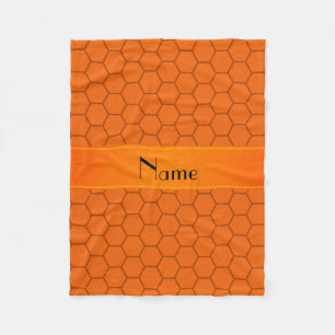Orangenwabenwabe mit personalisiertem Namen Fleecedecke