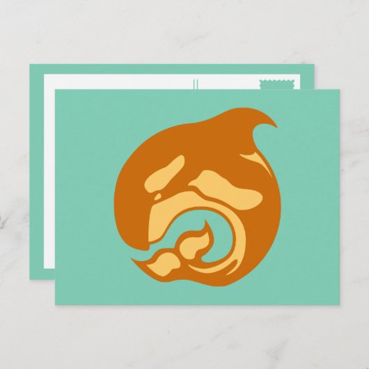 Orangenwal Postkarte (Vorne/Hinten)