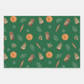Orangenweich, Kiefer, Pinecones Grün Geschenkpapier Set (Vorderseite 2)