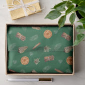 Orangenweich, Kiefer, Pinecones Grün Seidenpapier (Geschenk)
