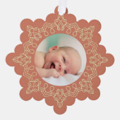 Orangenweih Ornament Karte (Vorderseite)