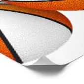 Orangenweiße Basketball Geburtstagsfeier Poster (Ecke)