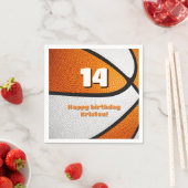 Orangenweiße Basketballmädchen Sportfeier Serviette (Beispiel)
