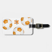 Orangenweiße Mädchen Jungs Mannschaft Farben Fußba Gepäckanhänger (Vorderseite horizontal)