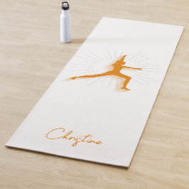Orangenweiße Yoga-Pose mit Individuelle Name Yogamatte