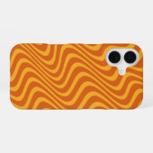 Orangenwellen iPhone 16 Hülle (Rückseite (Horizontal))