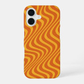 Orangenwellen iPhone 16 Hülle (Rückseite)