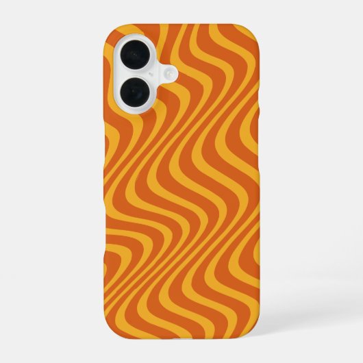 Orangenwellen iPhone 16 Hülle (Rückseite)
