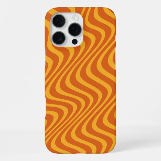 Orangenwellen iPhone Hülle (Rückseite)