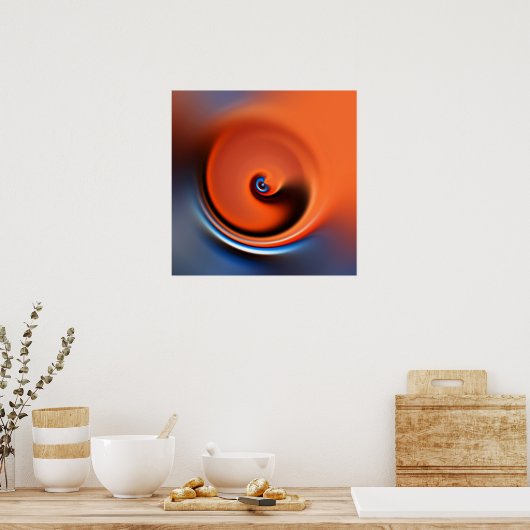 Orangenwirbel Poster (Küche)