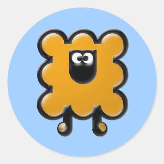 Orangenwolle Runder Aufkleber (Vorderseite)