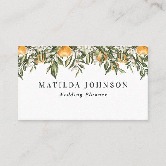 Orangenzitrus botanisch visitenkarte (Vorderseite)