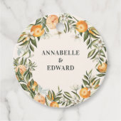 Orangenzitrus botanische Hochzeit Geschenkanhänger (Vorderseite)