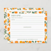 Orangenzitrus Brautparty Rezeptorkarte (Vorne/Hinten)