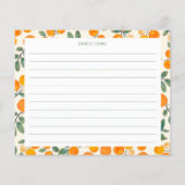 Orangenzitrus Brautparty Rezeptorkarte (Rückseite)