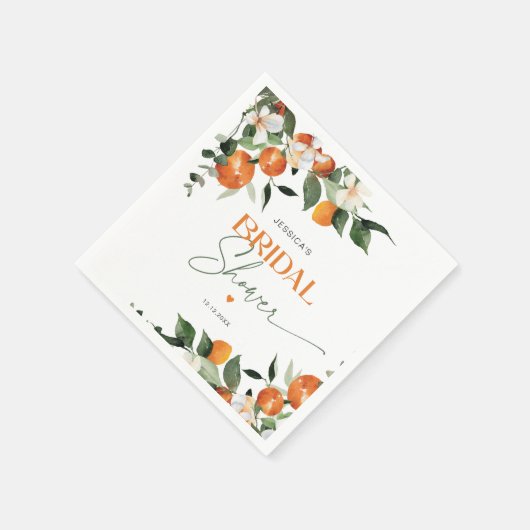 Orangenzitrus-Brautparty Serviette (Ecke)