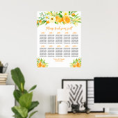 Orangenzitrus Hochzeit 10 Tische Sitzplan Poster (Heimbüro)