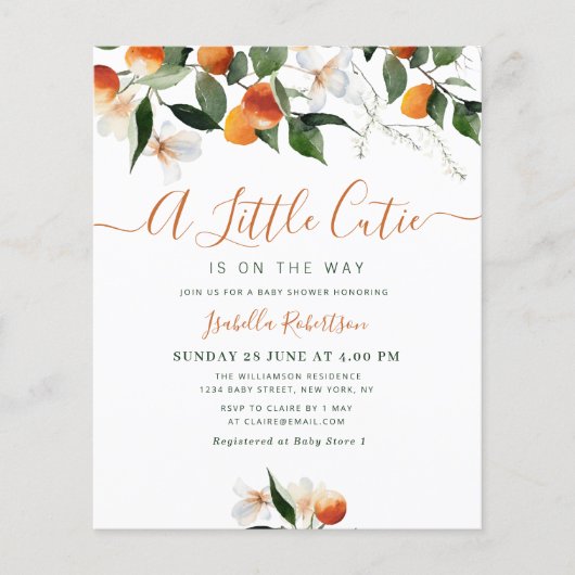 Orangenzitrus kleine Süsse Babydusche (Vorderseite)