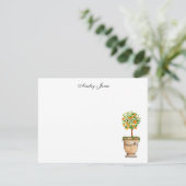 Orangenzitrus topiary Illustration Notes Dankeskarte (Stehend Vorderseite)