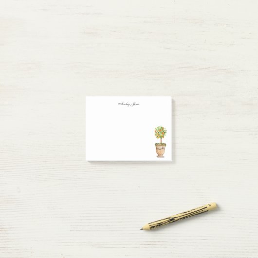 Orangenzitrus topiary post-it klebezettel (Auf Schreibtisch)