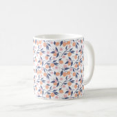 Orangenzitrus und blaue Blätter Tasse (VorderseiteRechts)