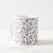 Orangenzitrus und blaue Blätter Tasse (Vorderseite Links)