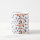 Orangenzitrus und blaue Blätter Tasse (Mittel)