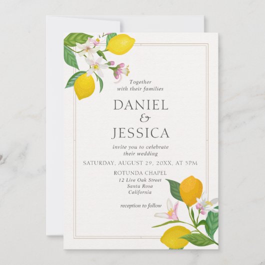 Orangenzitrusblüte, botanisch einladung (Vorderseite)