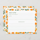 Orangenzitrusfrüchte-Muster-Rezeptkarte (Vorne/Hinten)