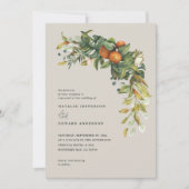 Orangenzitrusgraue botanische Hochzeit (Vorderseite)