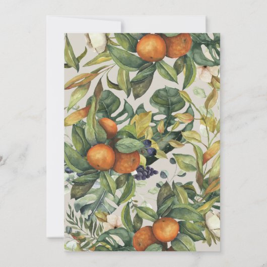 Orangenzitrusgraue botanische Hochzeit (Rückseite)