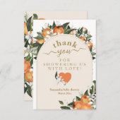 Orangenzitrusgrenerie Kleine Süsse Kinderdusche Dankeskarte (Vorne/Hinten)