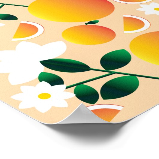 Orangenzitus floral poster (Ecke)