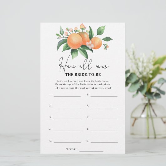 Orangenzweig - Wie alt war die Braut, um Spiel zu  (Stehend Vorderseite)