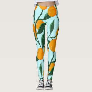 Orangenzweige, Vintager Zitrusdruck. Leggings