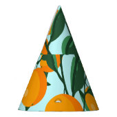 Orangenzweige, Vintager Zitrusdruck. Partyhütchen (Links)