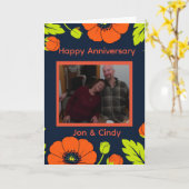 Orangepapeln dunkler Hintergrund Benutzerdefiniert Karte (Gelbe Blume)